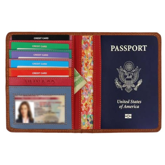 Upcycled Genuine Leather Wallet/Passport - Picture 4 of 5